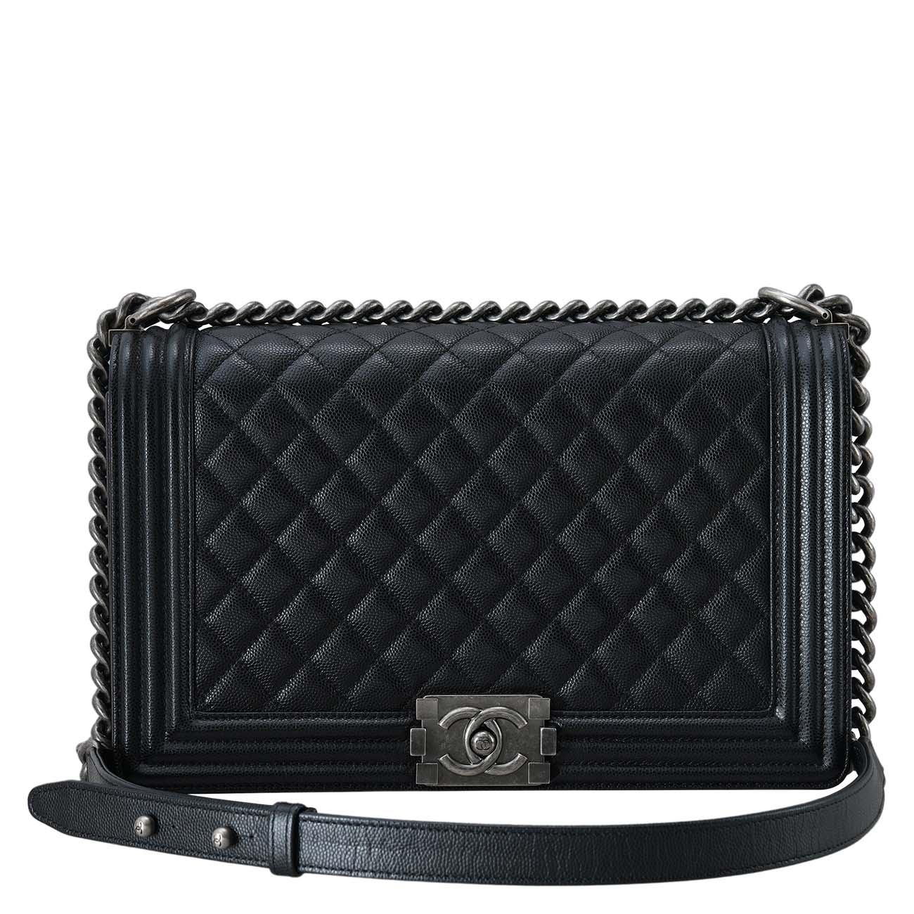 CHANEL(USED)샤넬 캐비어 보이샤넬 라지 플랩백
