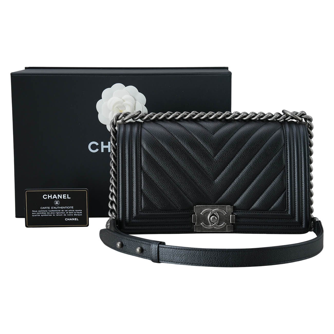 CHANEL(USED)샤넬 보이샤넬 쉐브론 미듐
