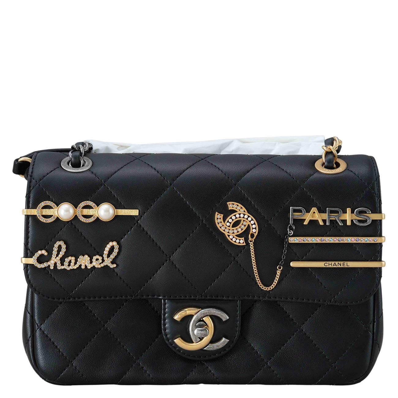 CHANEL(USED)샤넬 시즌 참장식 퀼팅 플랩백