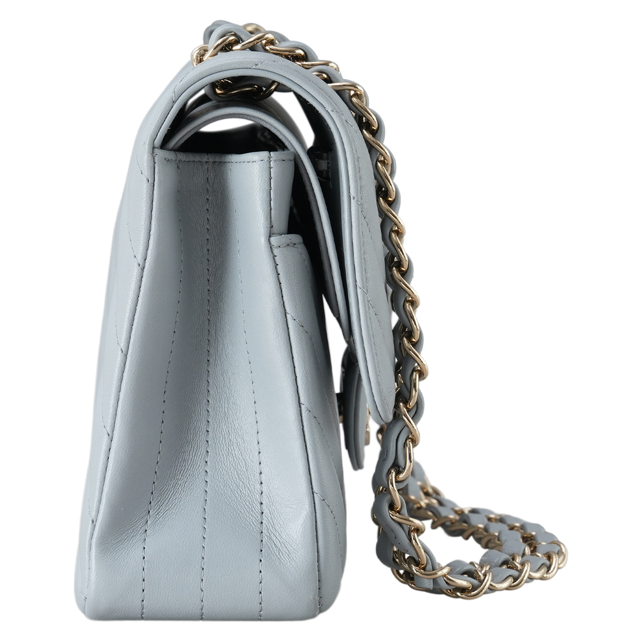 CHANEL(USED)샤넬 램스킨 쉐브론 클래식 미듐