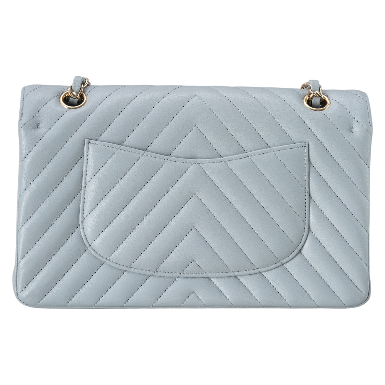 CHANEL(USED)샤넬 램스킨 쉐브론 클래식 미듐