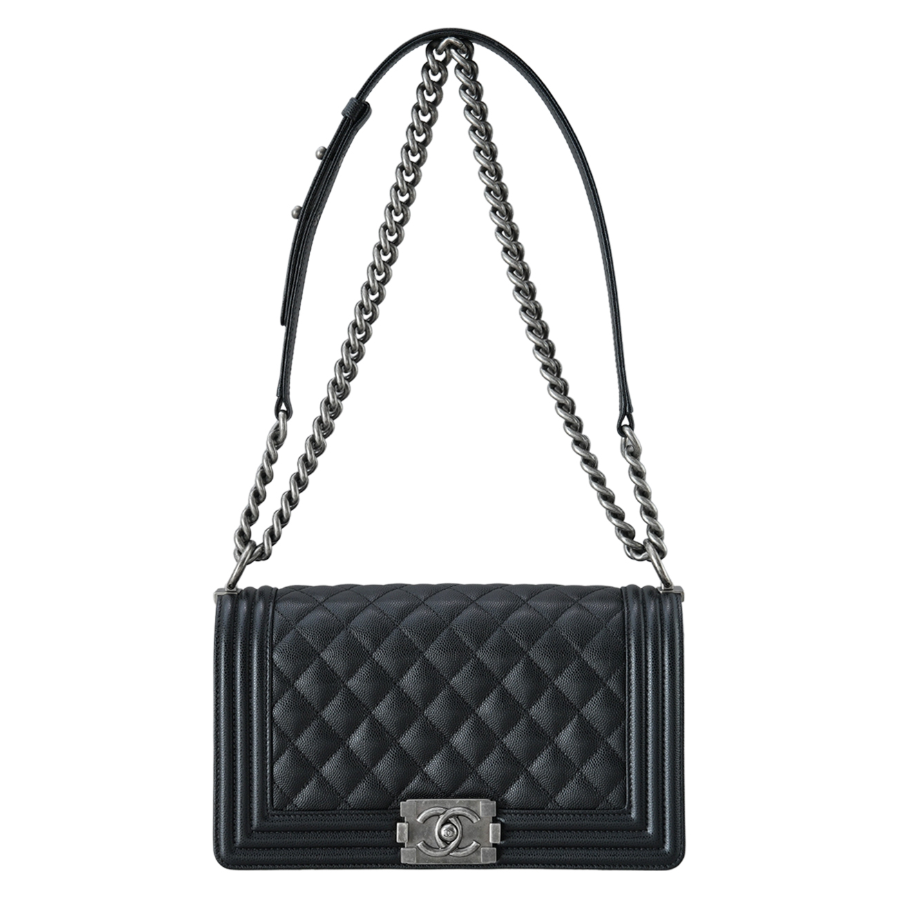 CHANEL(USED)샤넬 A67086 캐비어 보이샤넬 미듐 플랩백