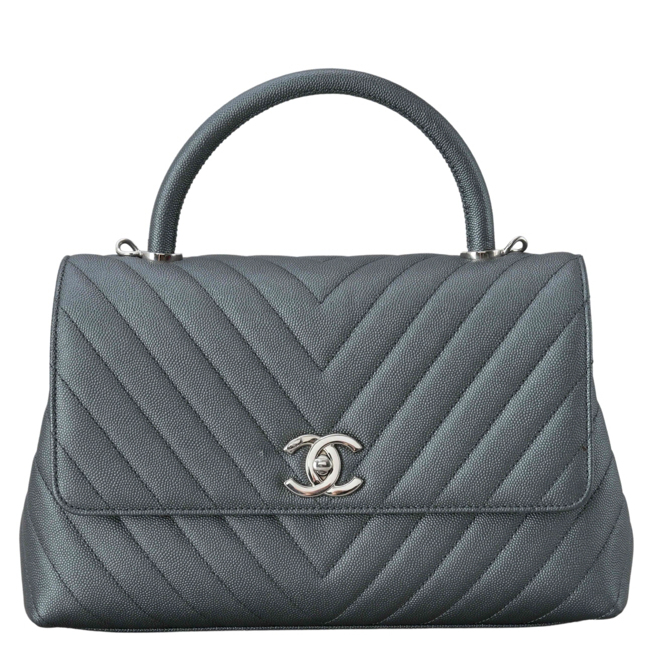 CHANEL(USED)샤넬 캐비어 코코핸들 쉐브론 미듐