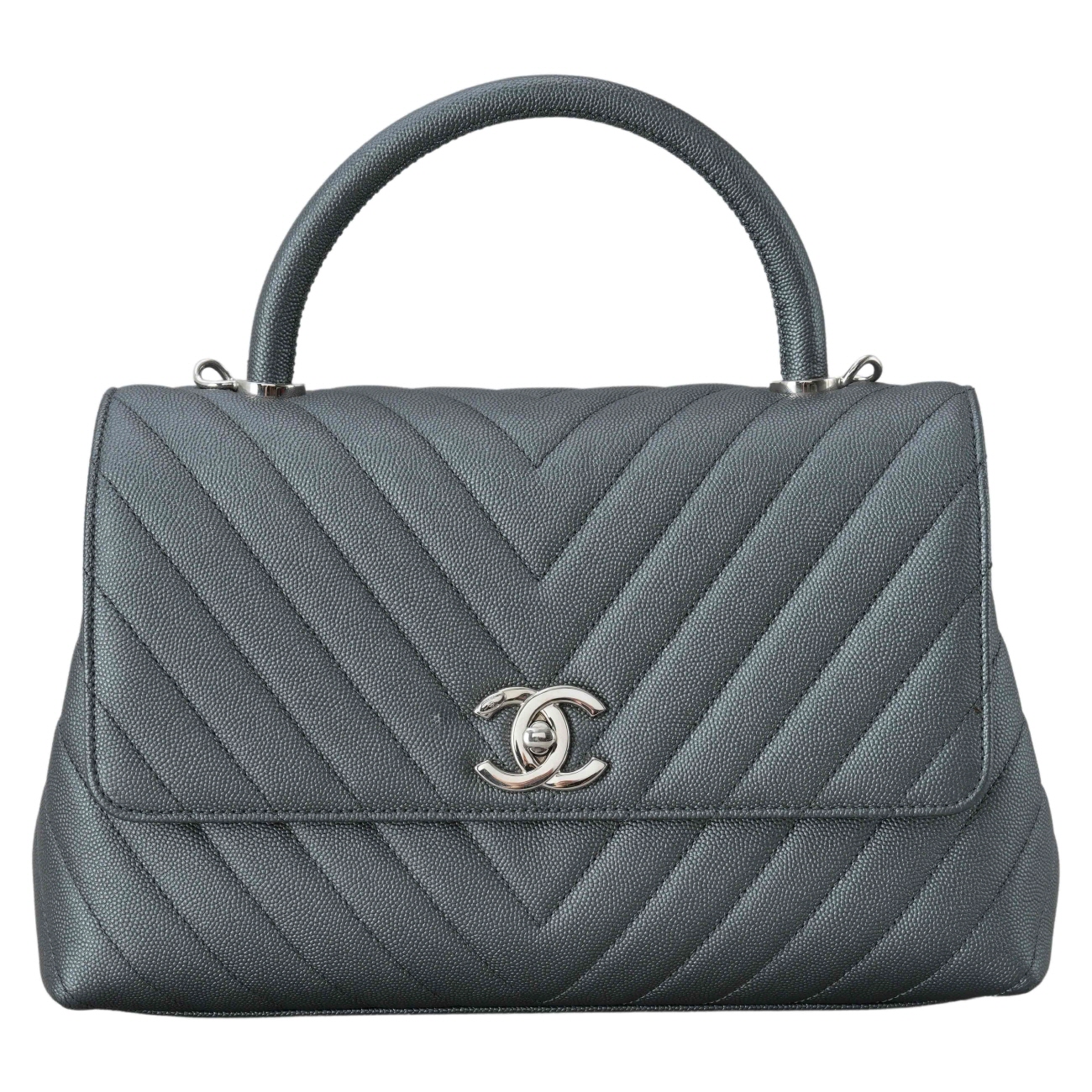 CHANEL(USED)샤넬 캐비어 코코핸들 쉐브론 미듐