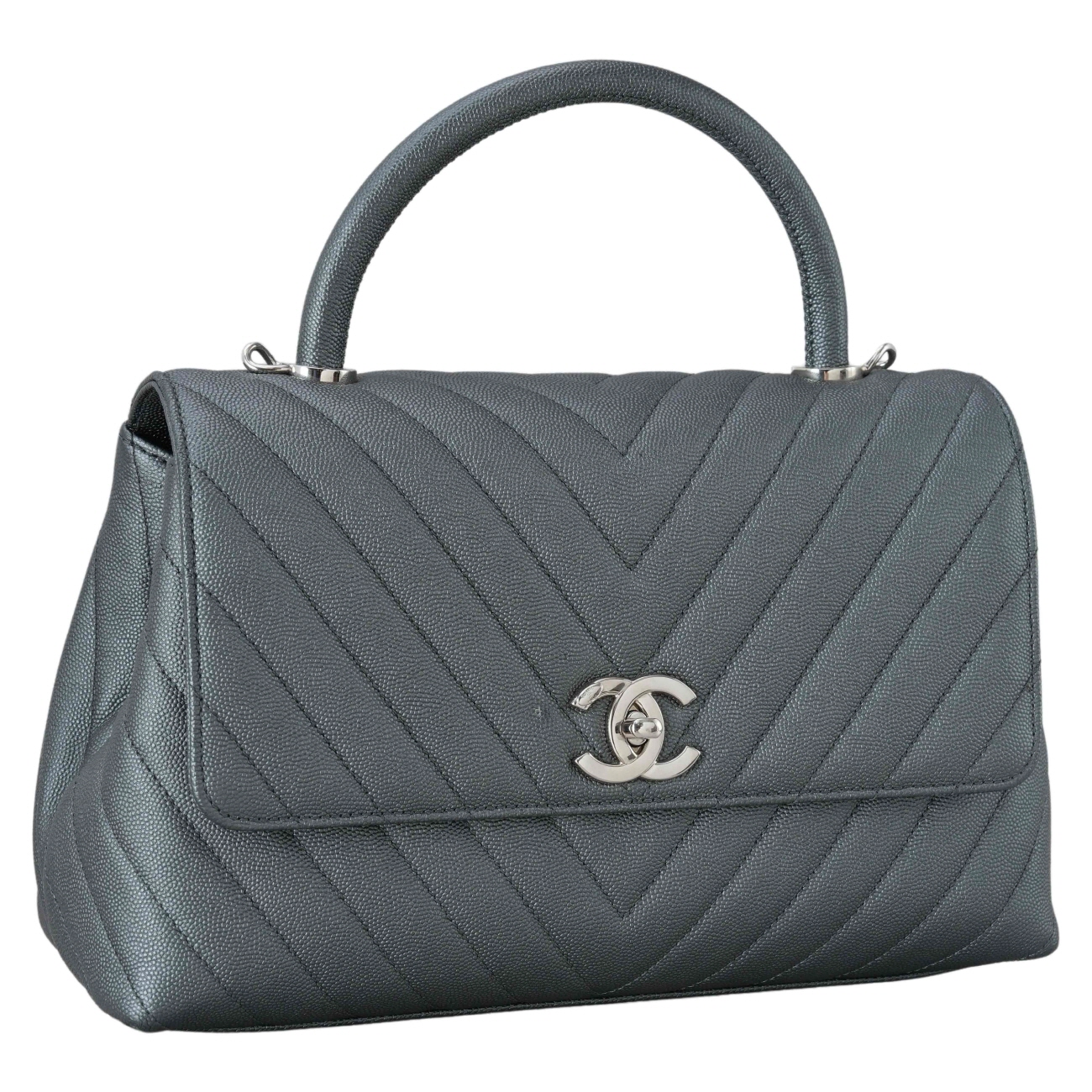 CHANEL(USED)샤넬 캐비어 코코핸들 쉐브론 미듐