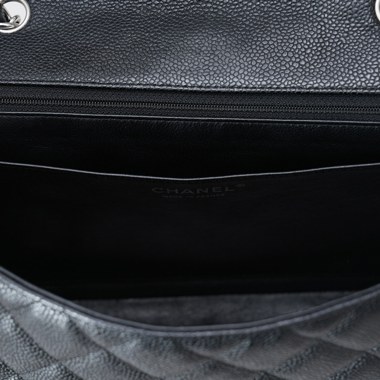 CHANEL(USED)샤넬 클래식 캐비어 점보 원플랩백 은장