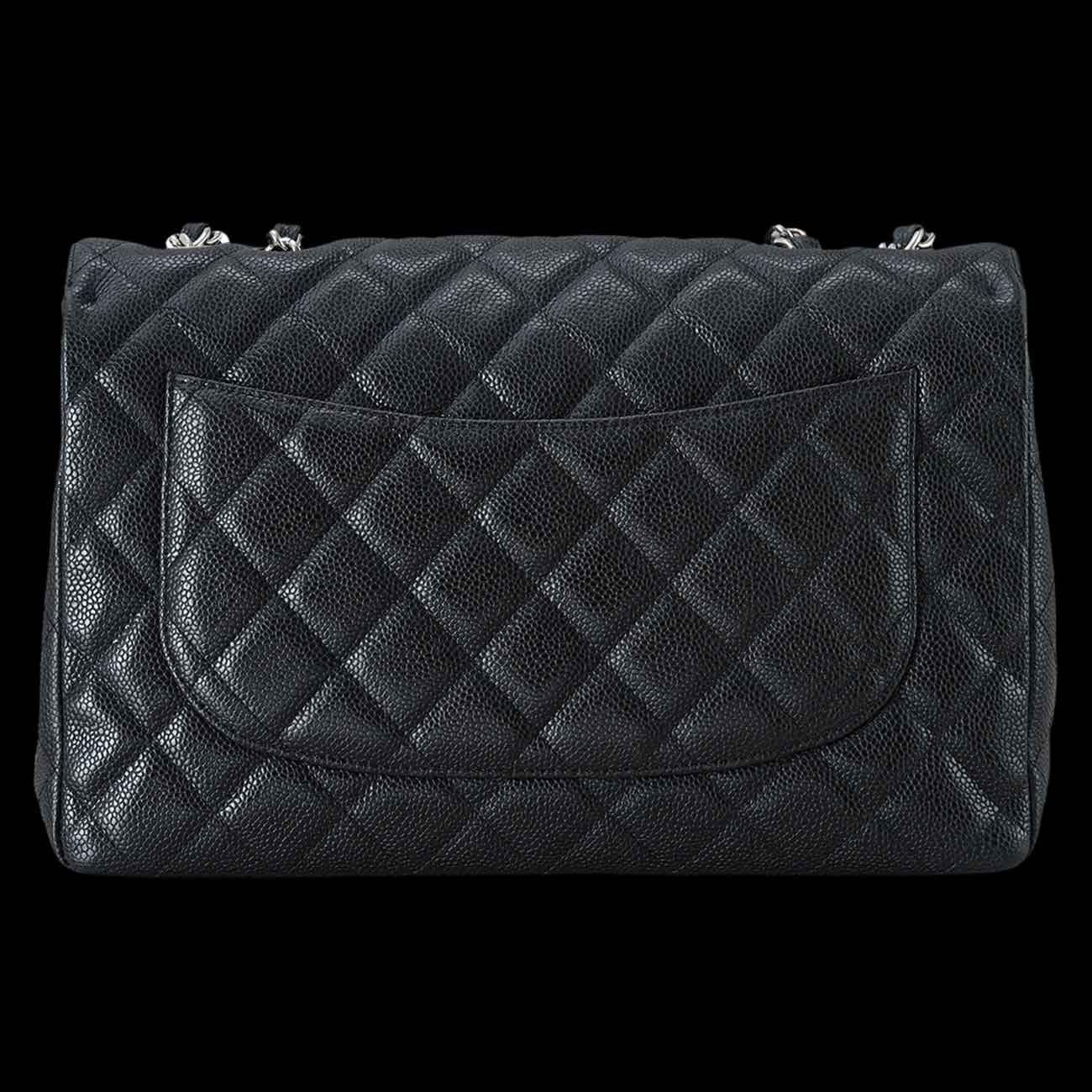 CHANEL(USED)샤넬 클래식 캐비어 점보 원플랩백 은장