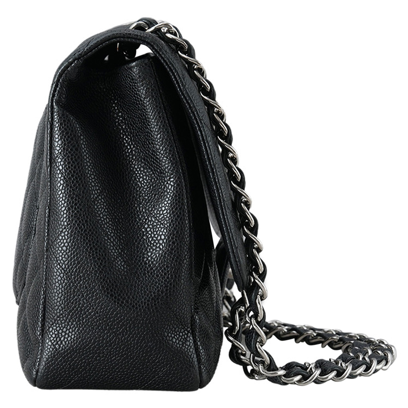 CHANEL(USED)샤넬 클래식 캐비어 점보 원플랩백 은장