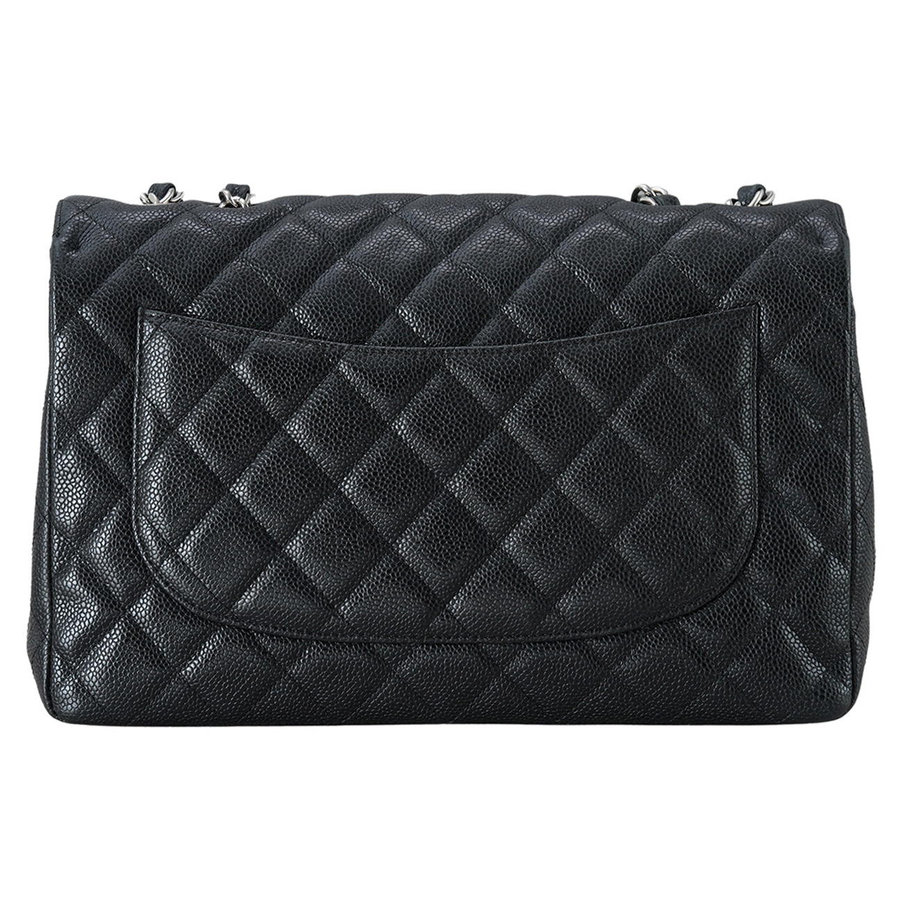 CHANEL(USED)샤넬 클래식 캐비어 점보 원플랩백 은장