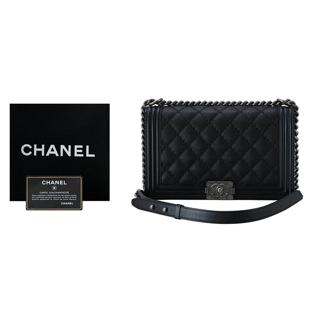 CHANEL(USED)샤넬 시즌 보이샤넬 라지 체인 플랩백