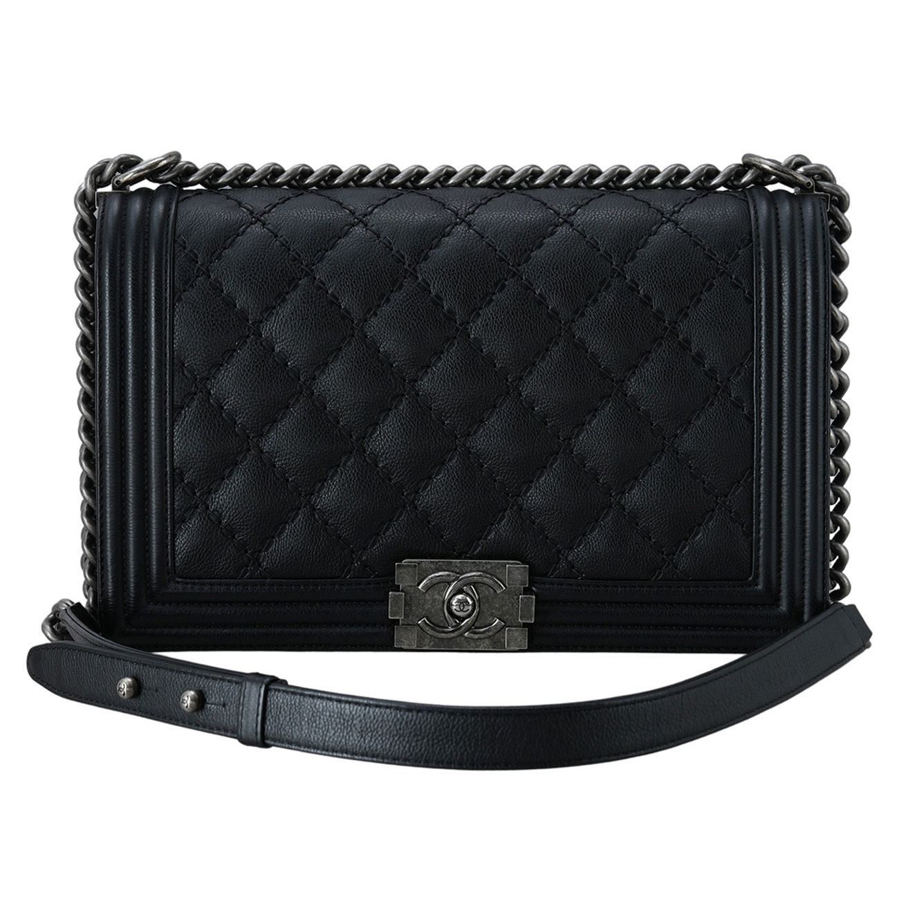CHANEL(USED)샤넬 시즌 보이샤넬 라지 체인 플랩백