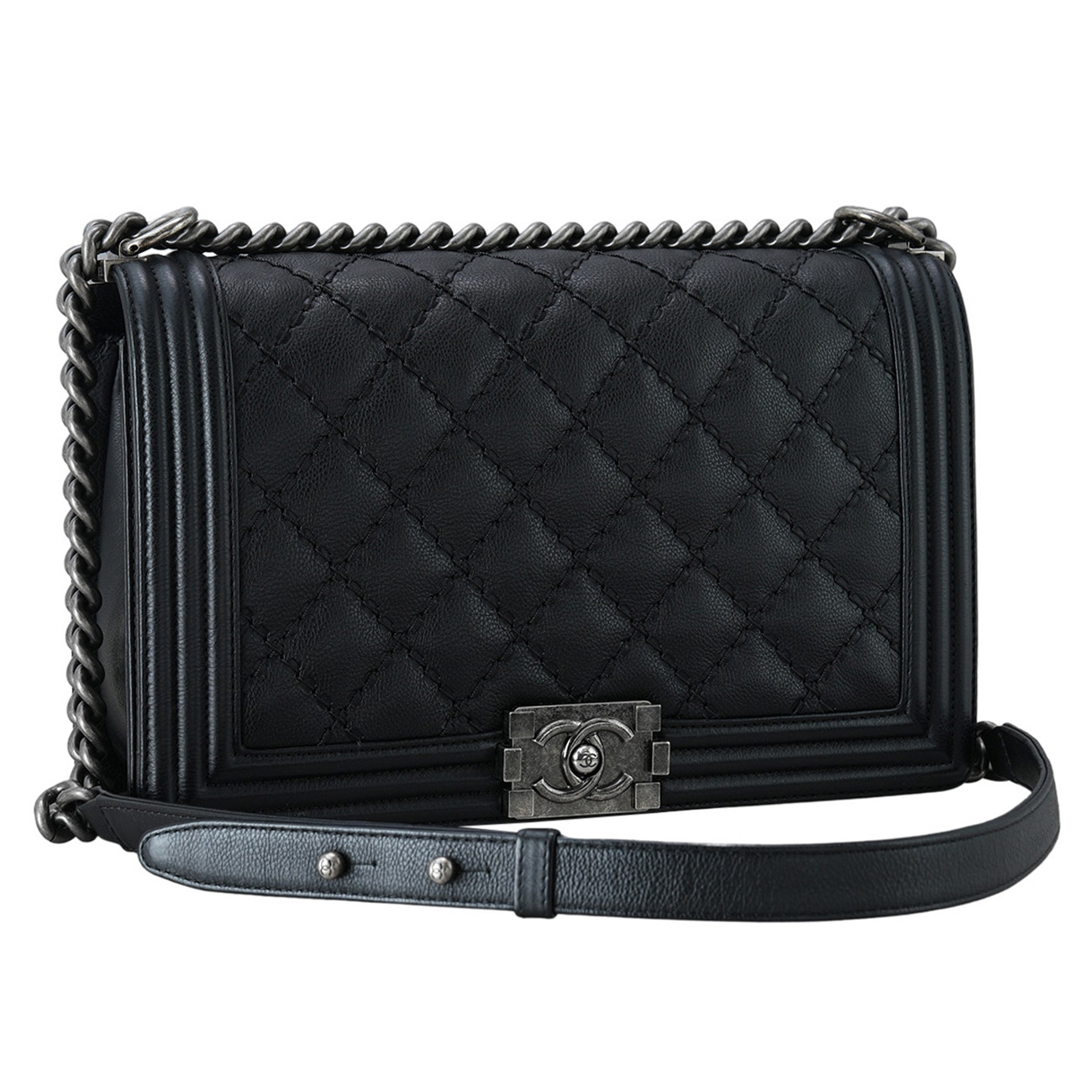 CHANEL(USED)샤넬 시즌 보이샤넬 라지 체인 플랩백