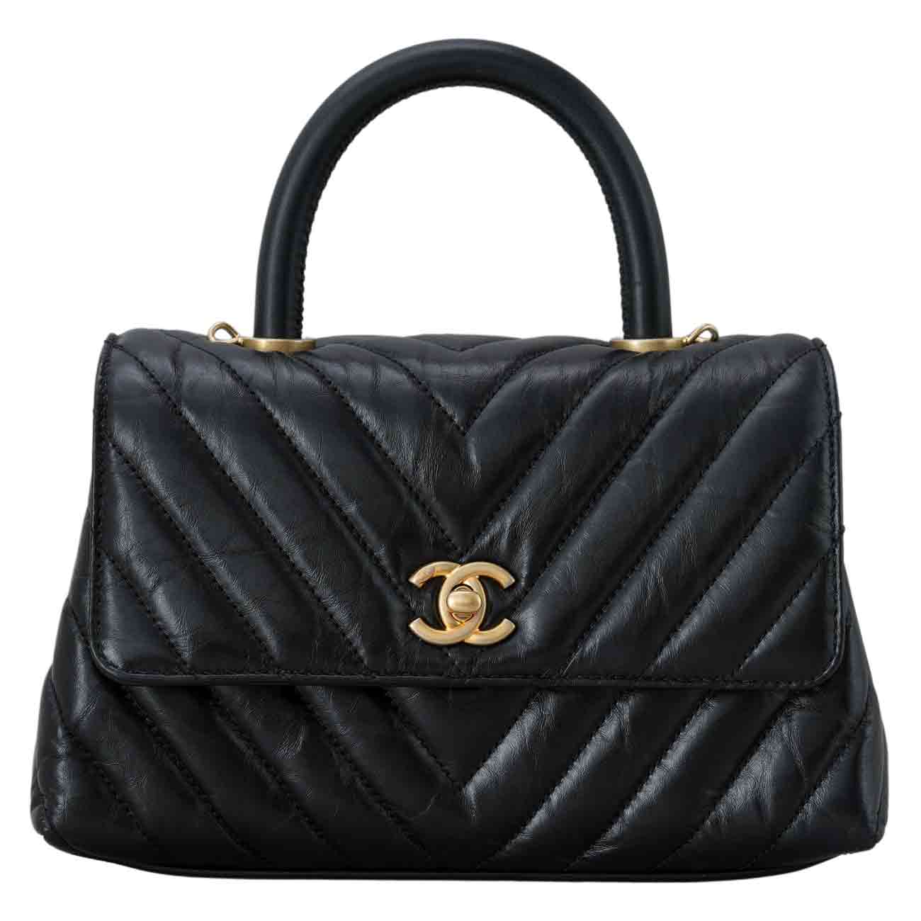 CHANEL(USED)샤넬 빈티지 쉐브론 코코핸들 스몰