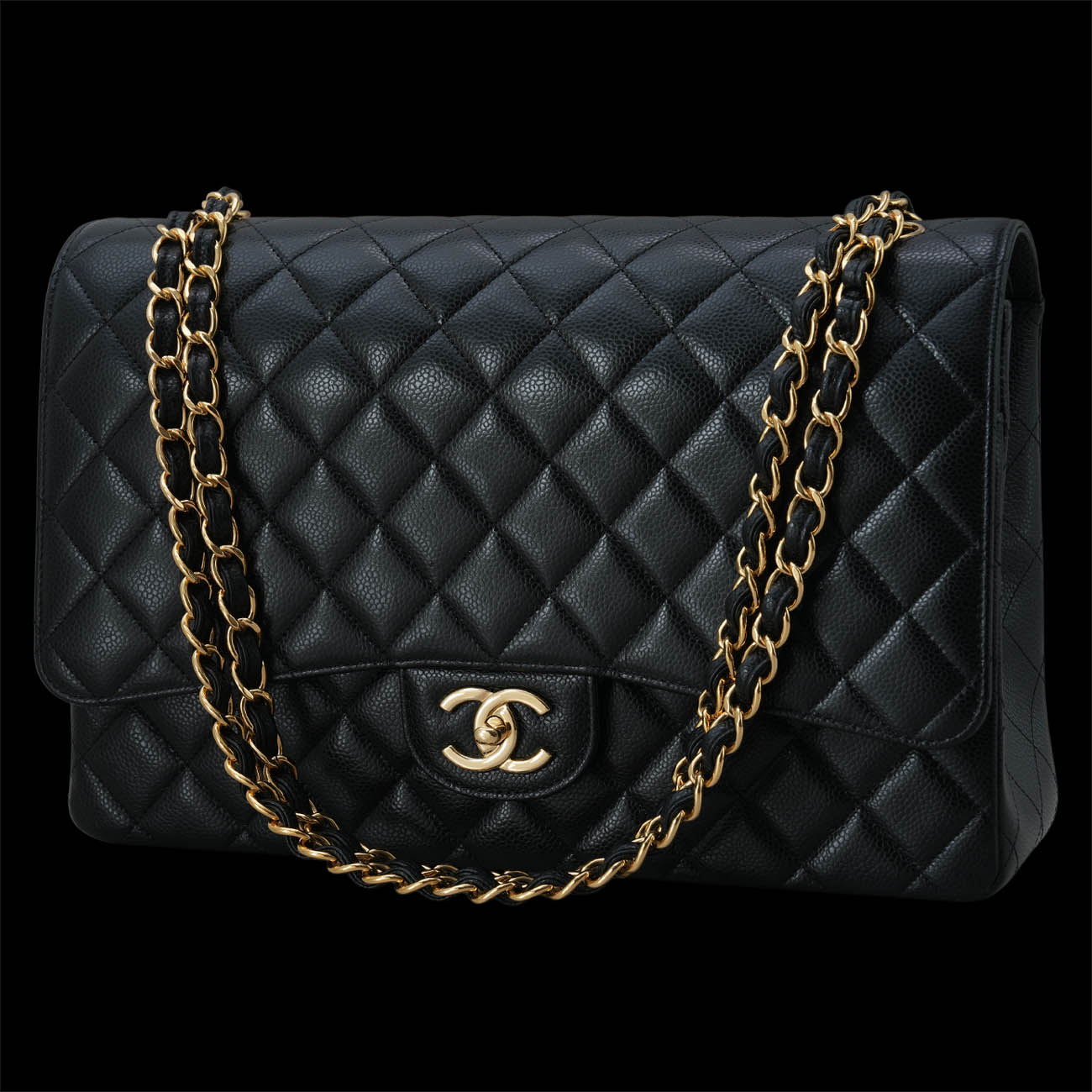 CHANEL(USED)샤넬 클래식 캐비어 맥시 플랩백