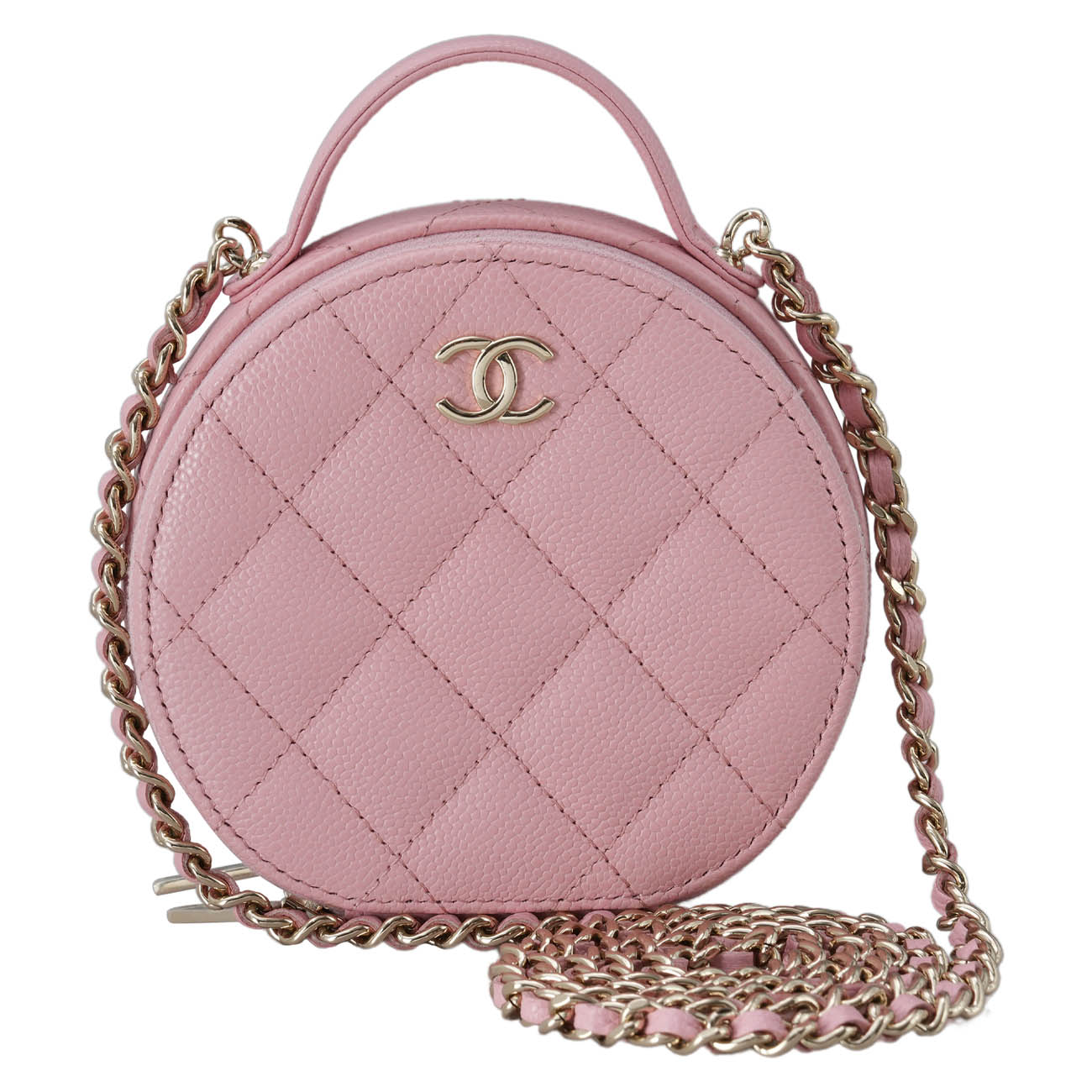 CHANEL(USED)샤넬 캐비어 탑핸들 동그리백