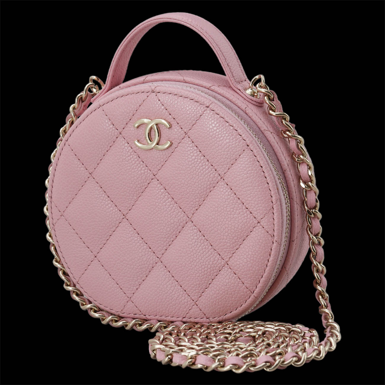 CHANEL(USED)샤넬 캐비어 탑핸들 동그리백