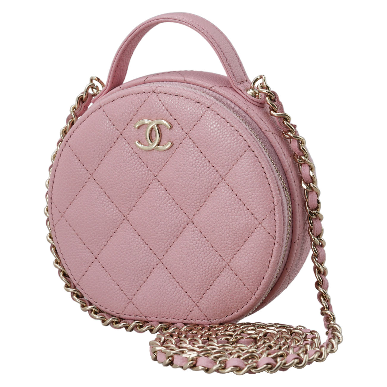CHANEL(USED)샤넬 캐비어 탑핸들 동그리백