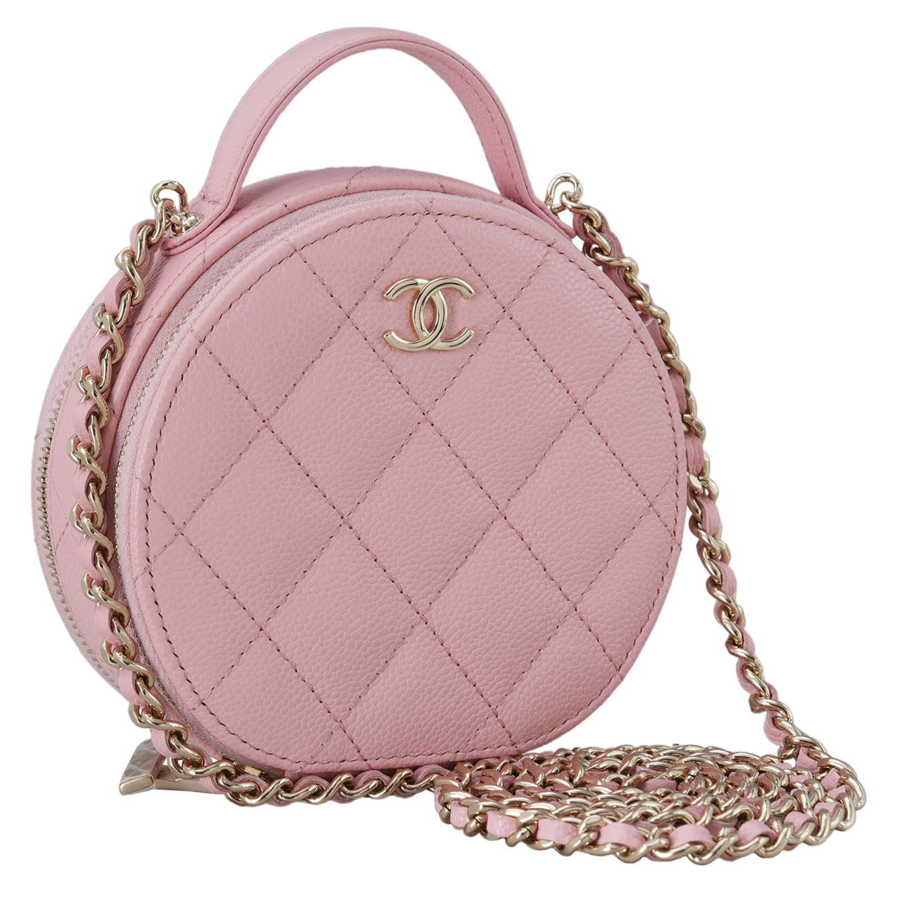 CHANEL(USED)샤넬 캐비어 탑핸들 동그리백