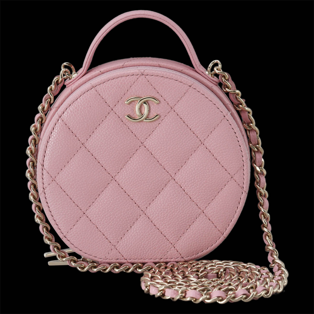CHANEL(USED)샤넬 캐비어 탑핸들 동그리백