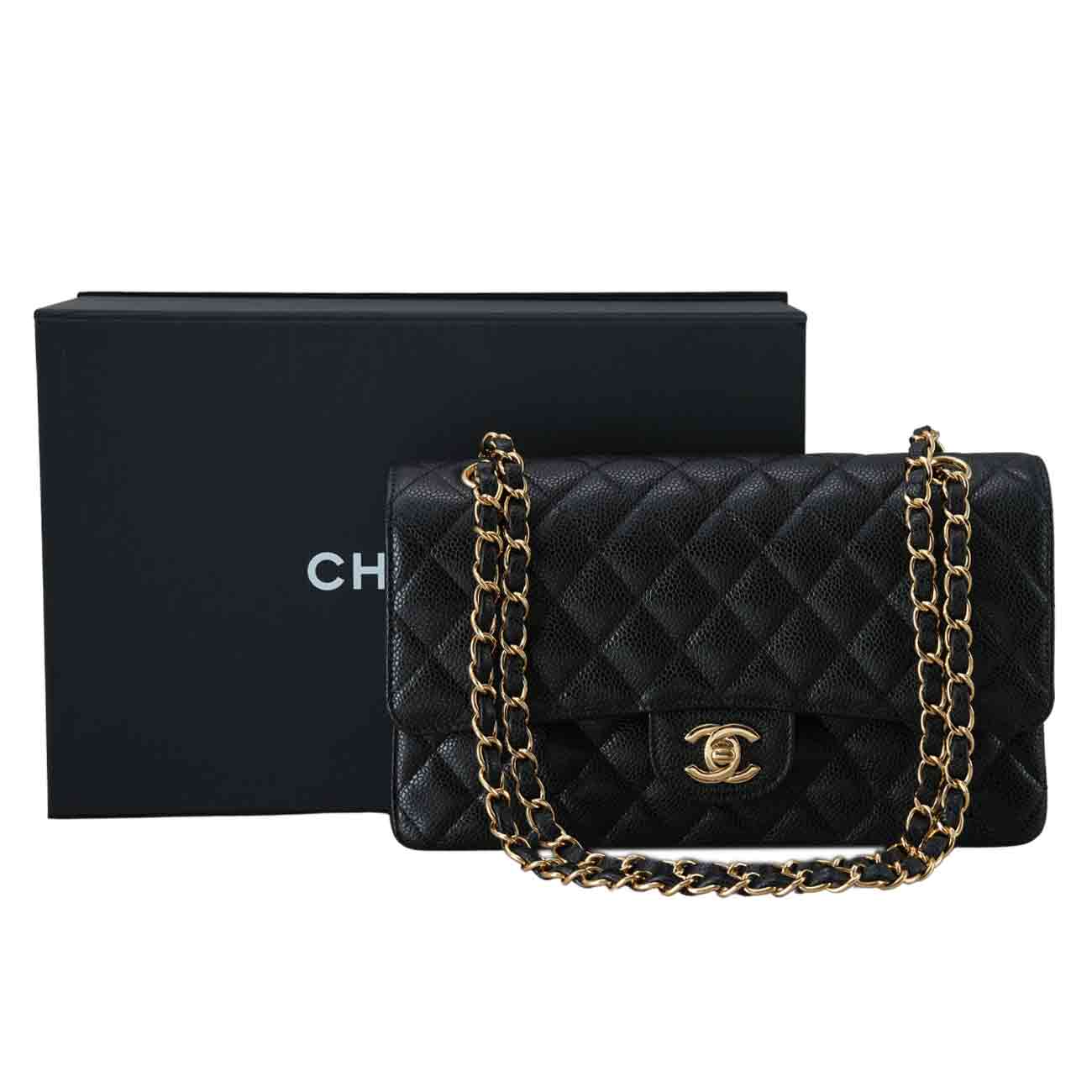 CHANEL(USED)샤넬 A01112 캐비어 클래식 미듐 플랩백