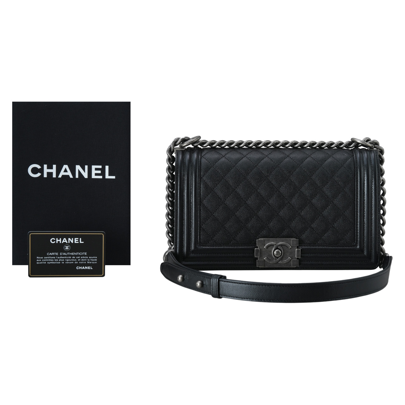 CHANEL(USED)샤넬 캐비어 보이샤넬 미듐 플랩백