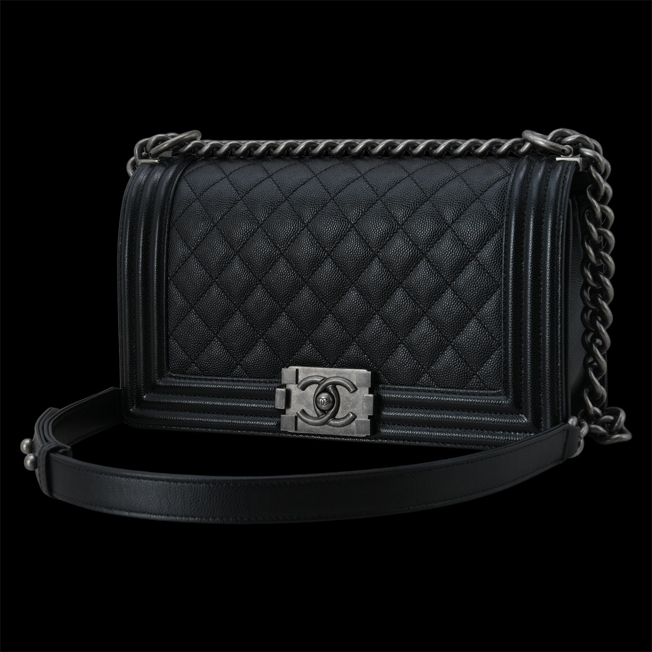 CHANEL(USED)샤넬 캐비어 보이샤넬 미듐 플랩백