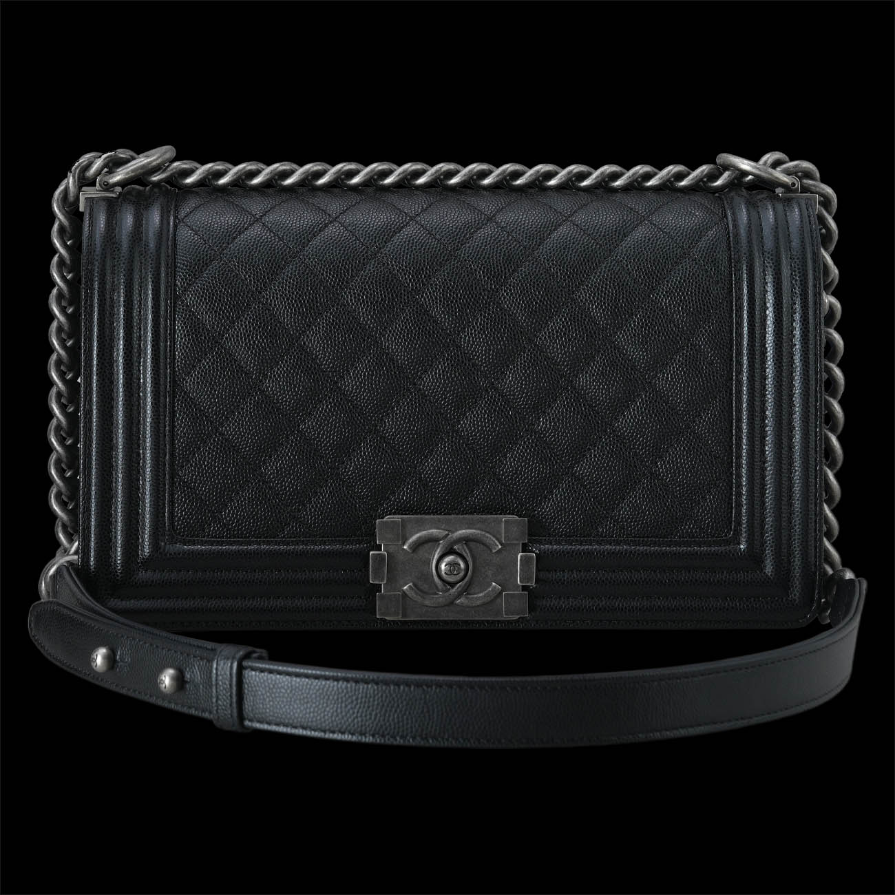 CHANEL(USED)샤넬 캐비어 보이샤넬 미듐 플랩백