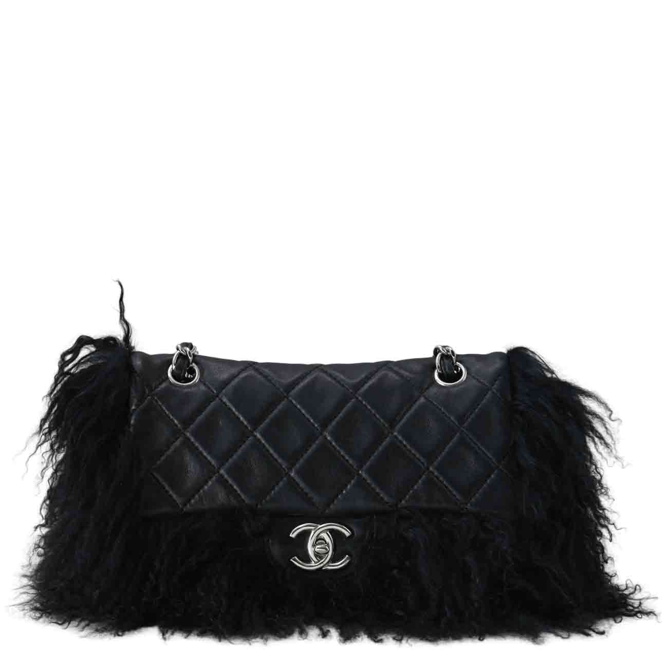 CHANEL(USED)샤넬 시즌 퍼 클래식 미듐 플랩백