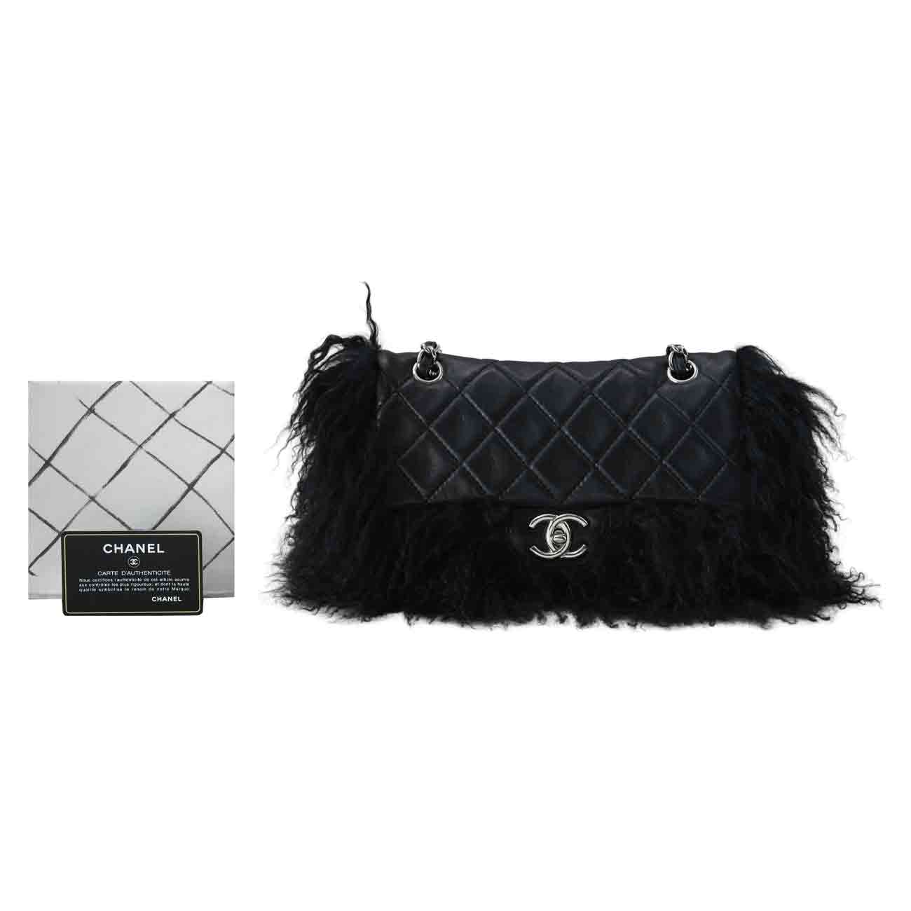 CHANEL(USED)샤넬 시즌 퍼 클래식 미듐 플랩백