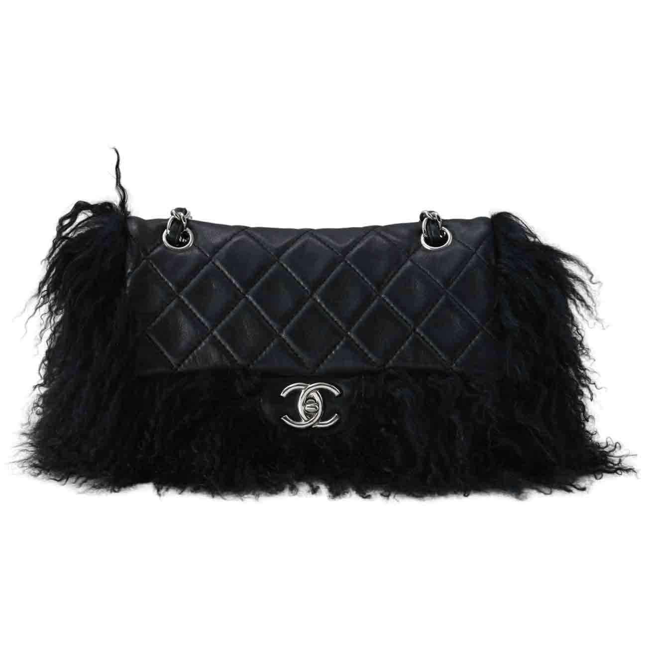 CHANEL(USED)샤넬 시즌 퍼 클래식 미듐 플랩백