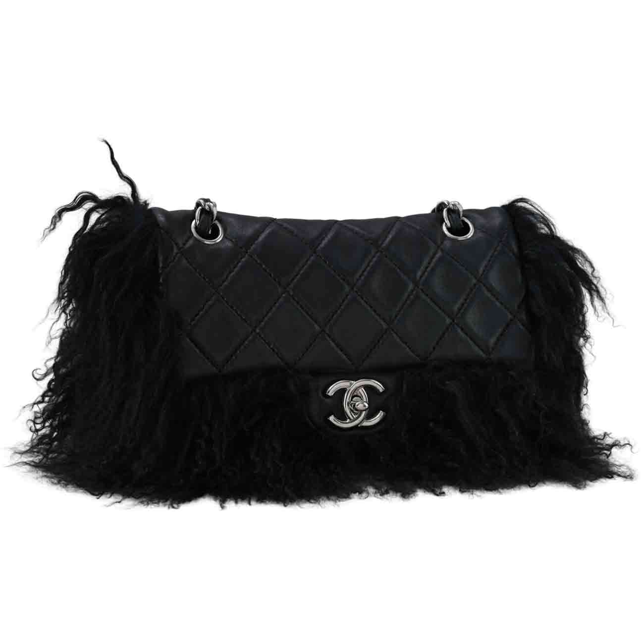 CHANEL(USED)샤넬 시즌 퍼 클래식 미듐 플랩백