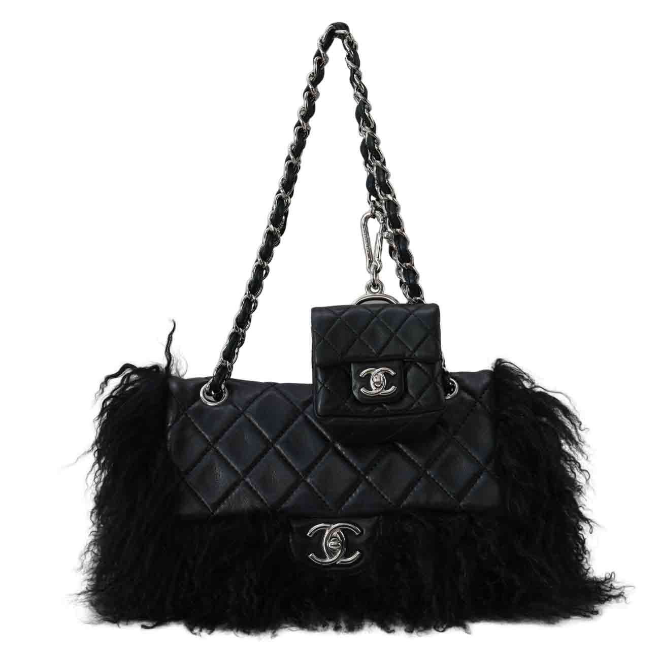CHANEL(USED)샤넬 시즌 퍼 클래식 미듐 플랩백