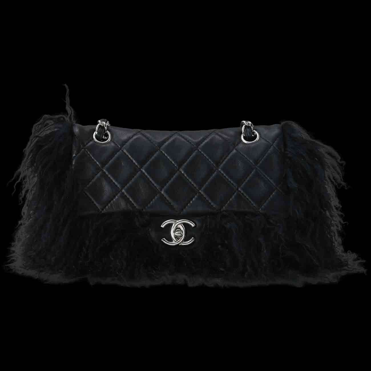 CHANEL(USED)샤넬 시즌 퍼 클래식 미듐 플랩백