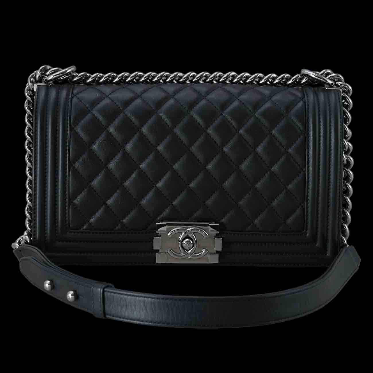 CHANEL(USED)샤넬 램스킨 보이샤넬 미듐 플랩백