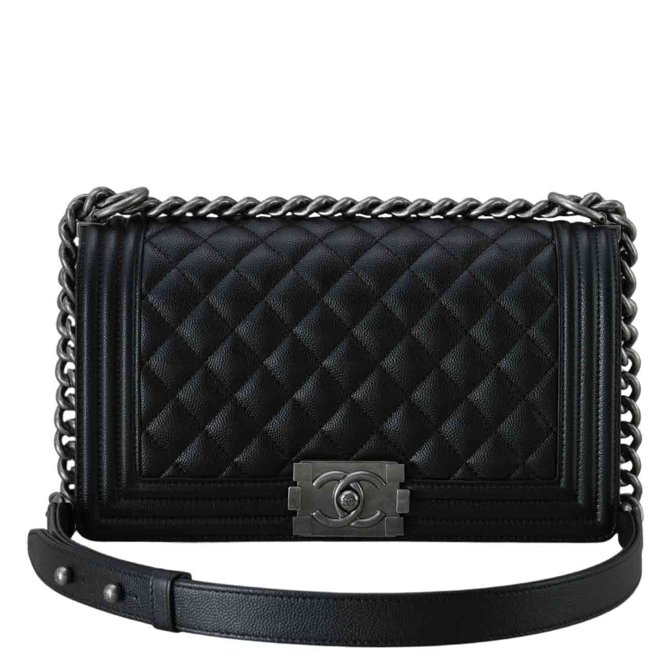 CHANEL(USED)샤넬 캐비어 보이샤넬 미듐 플랩백
