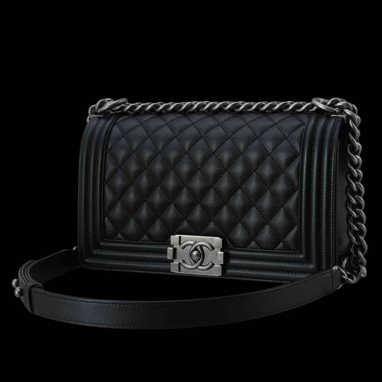 CHANEL(USED)샤넬 캐비어 보이샤넬 미듐 플랩백