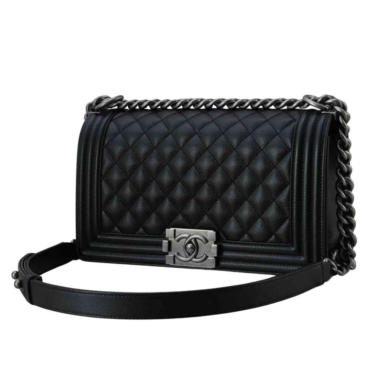 CHANEL(USED)샤넬 캐비어 보이샤넬 미듐 플랩백