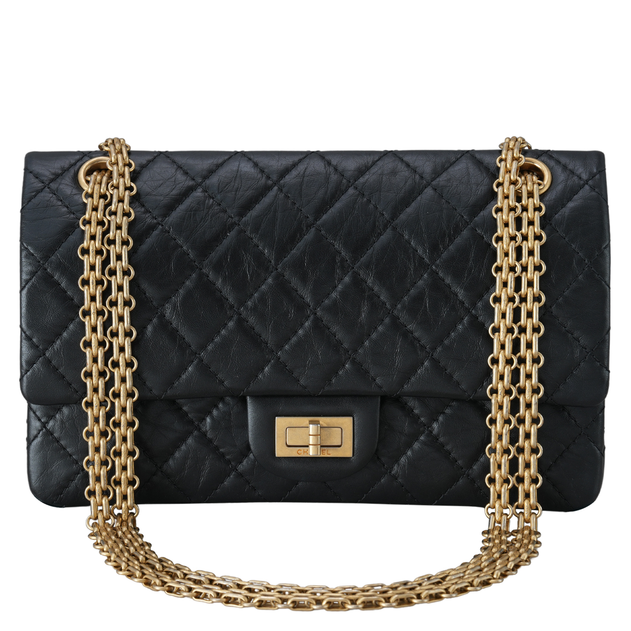 CHANEL(USED)샤넬 2.55 빈티지 클래식 미듐24 금장