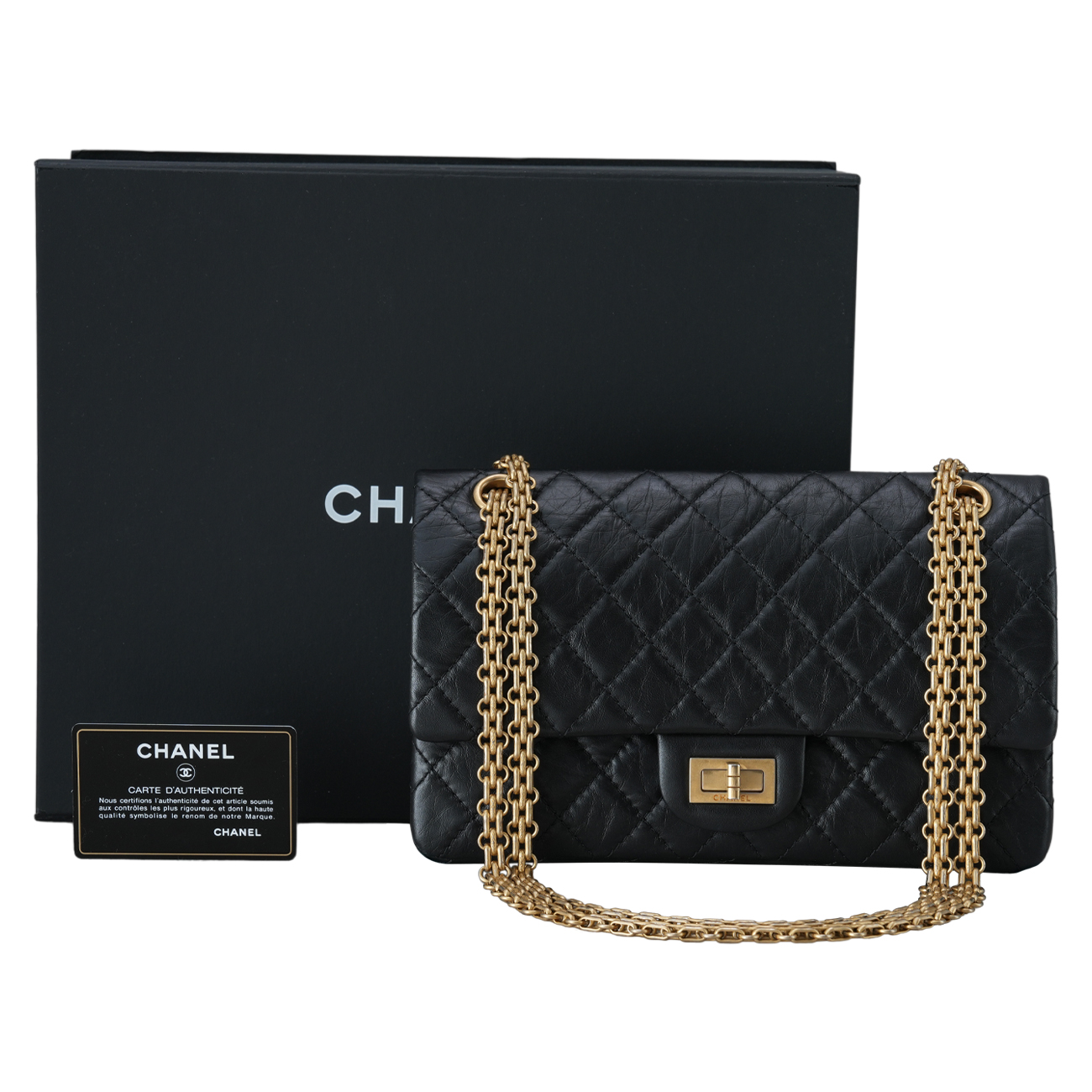 CHANEL(USED)샤넬 2.55 빈티지 클래식 미듐24 금장