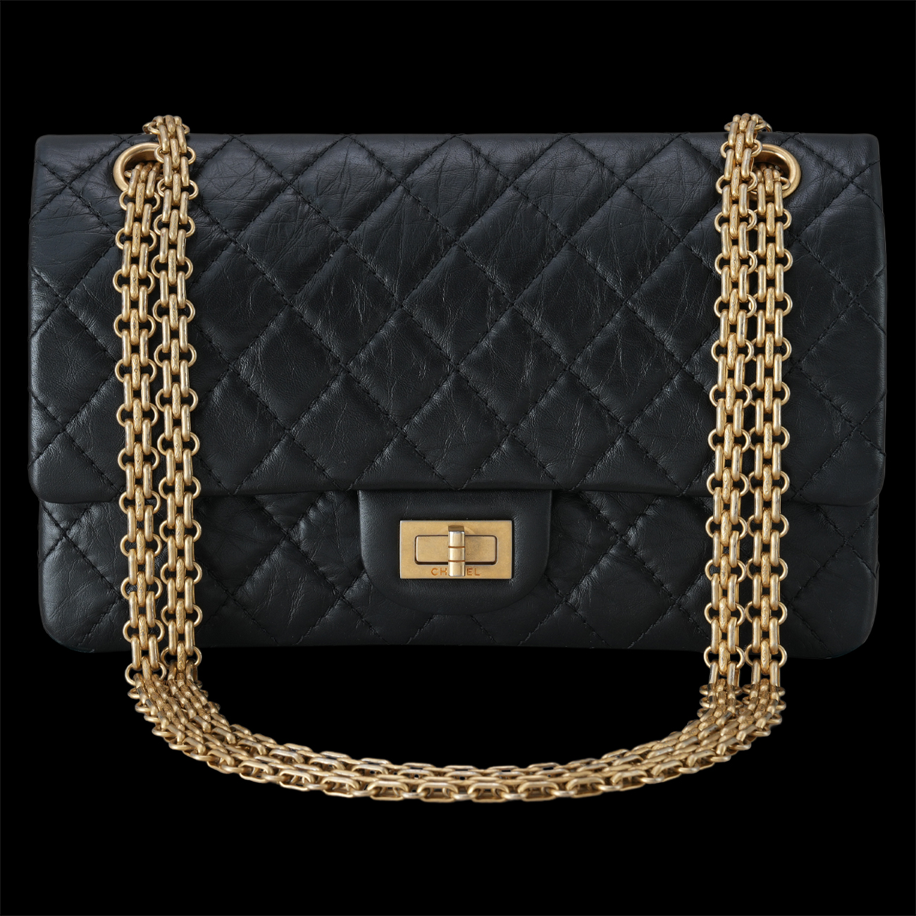 CHANEL(USED)샤넬 2.55 빈티지 클래식 미듐24 금장