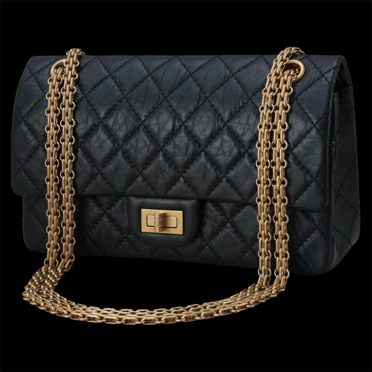 CHANEL(USED)샤넬 2.55 빈티지 클래식 미듐24 금장