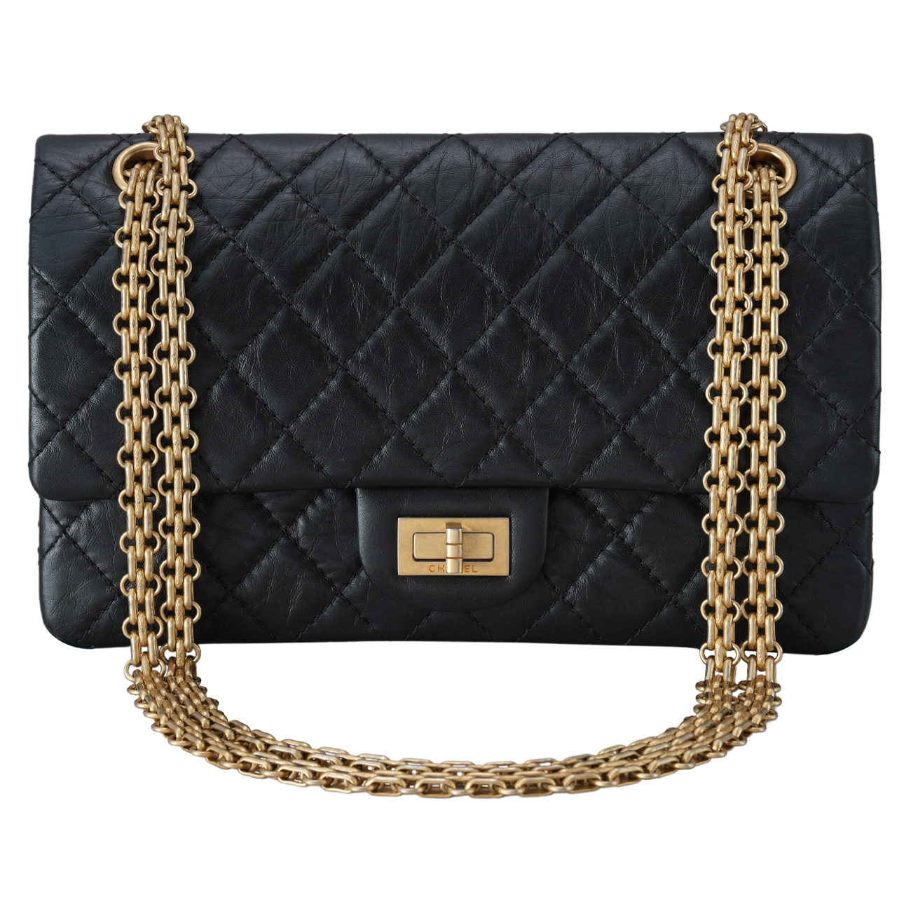 CHANEL(USED)샤넬 2.55 빈티지 클래식 미듐24 금장