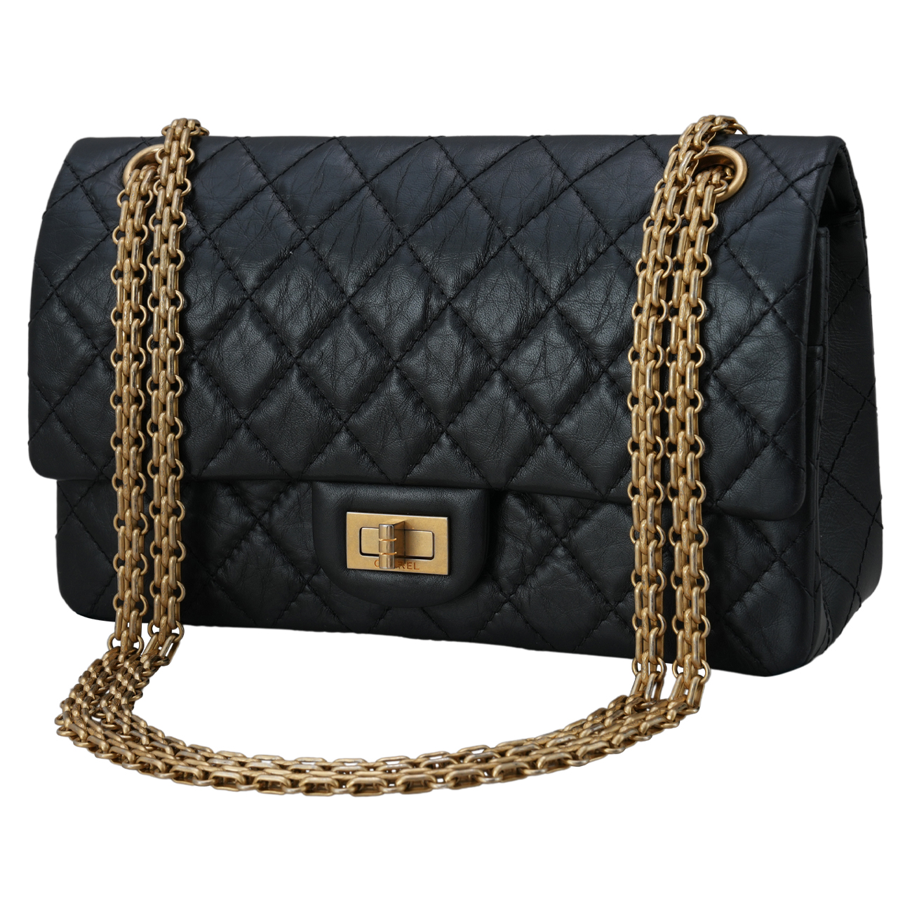 CHANEL(USED)샤넬 2.55 빈티지 클래식 미듐24 금장