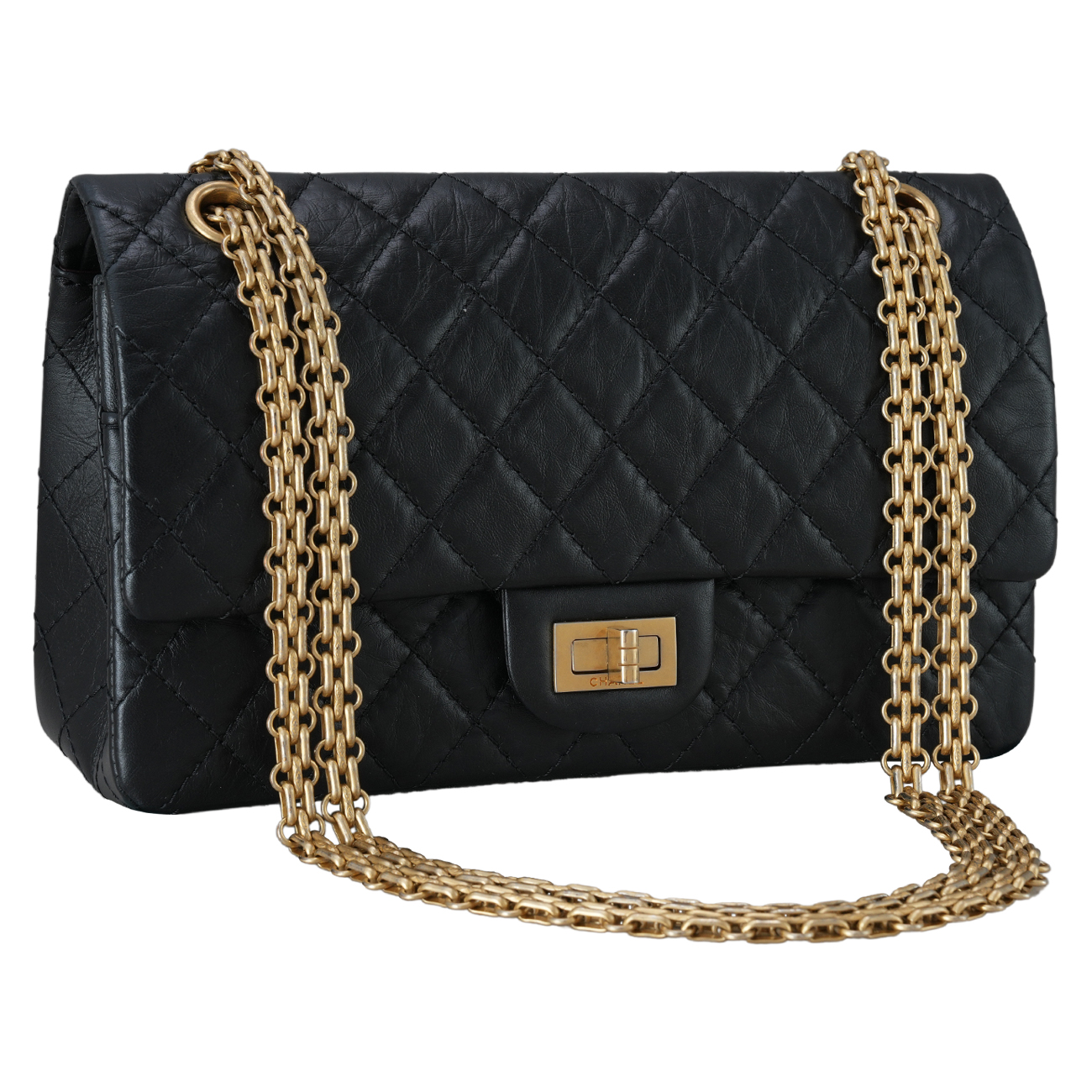 CHANEL(USED)샤넬 2.55 빈티지 클래식 미듐24 금장