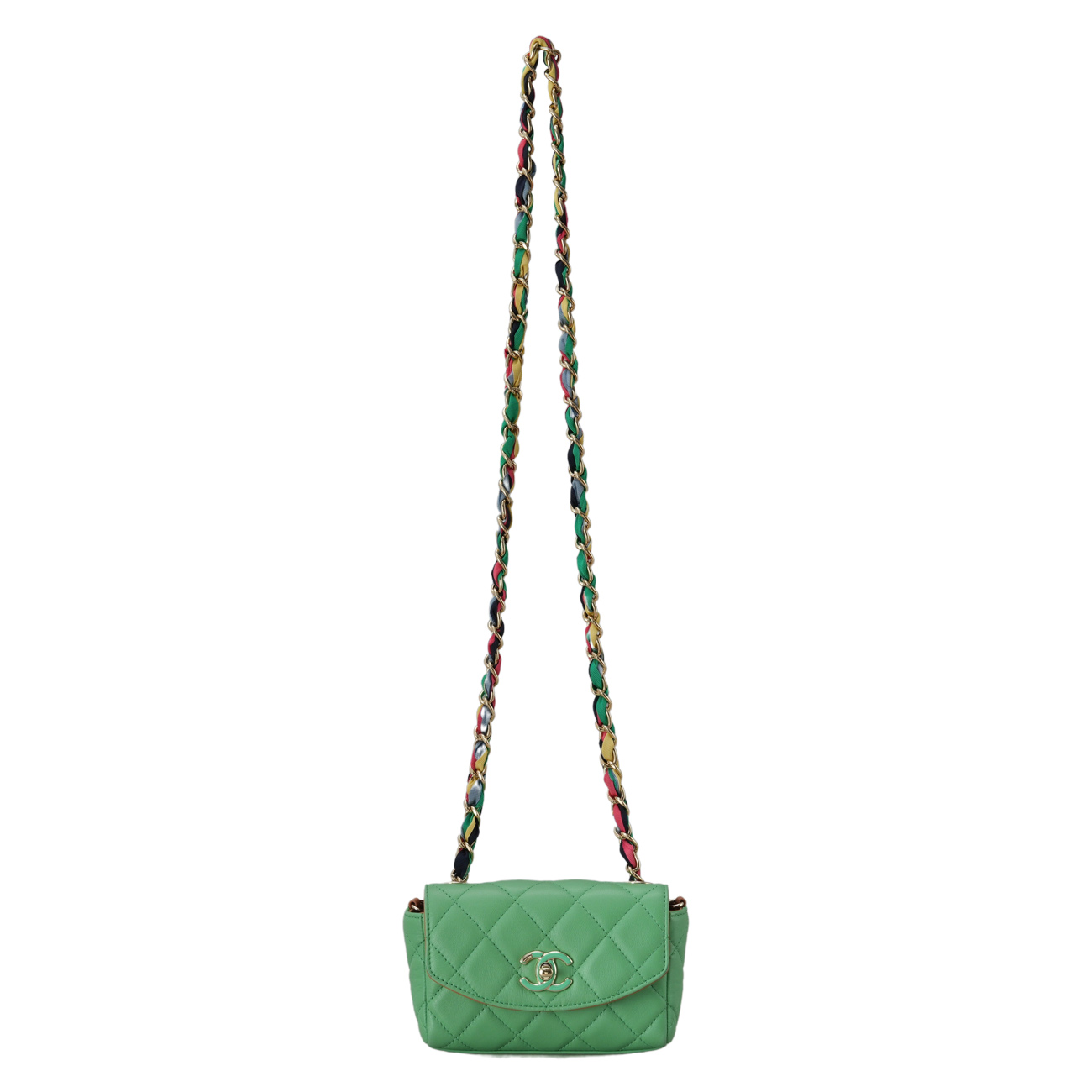 CHANEL(USED)샤넬 시즌 패브릭 체인 플랩백