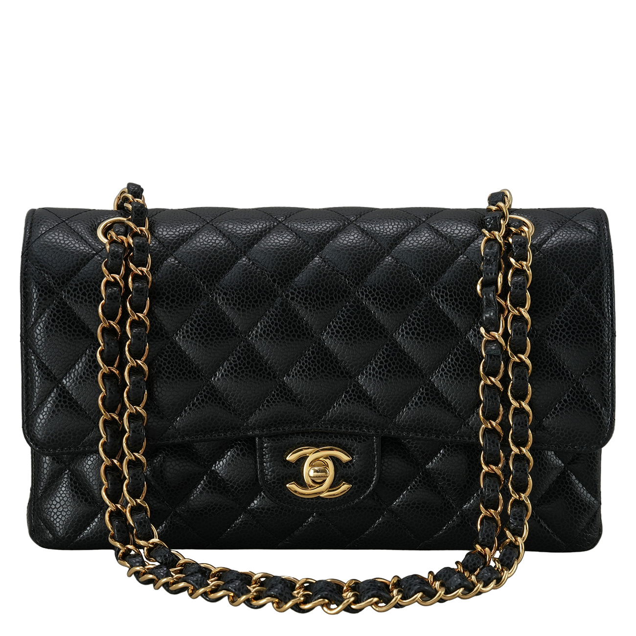 CHANEL(USED)샤넬 A01112 캐비어 클래식 미듐 플랩백