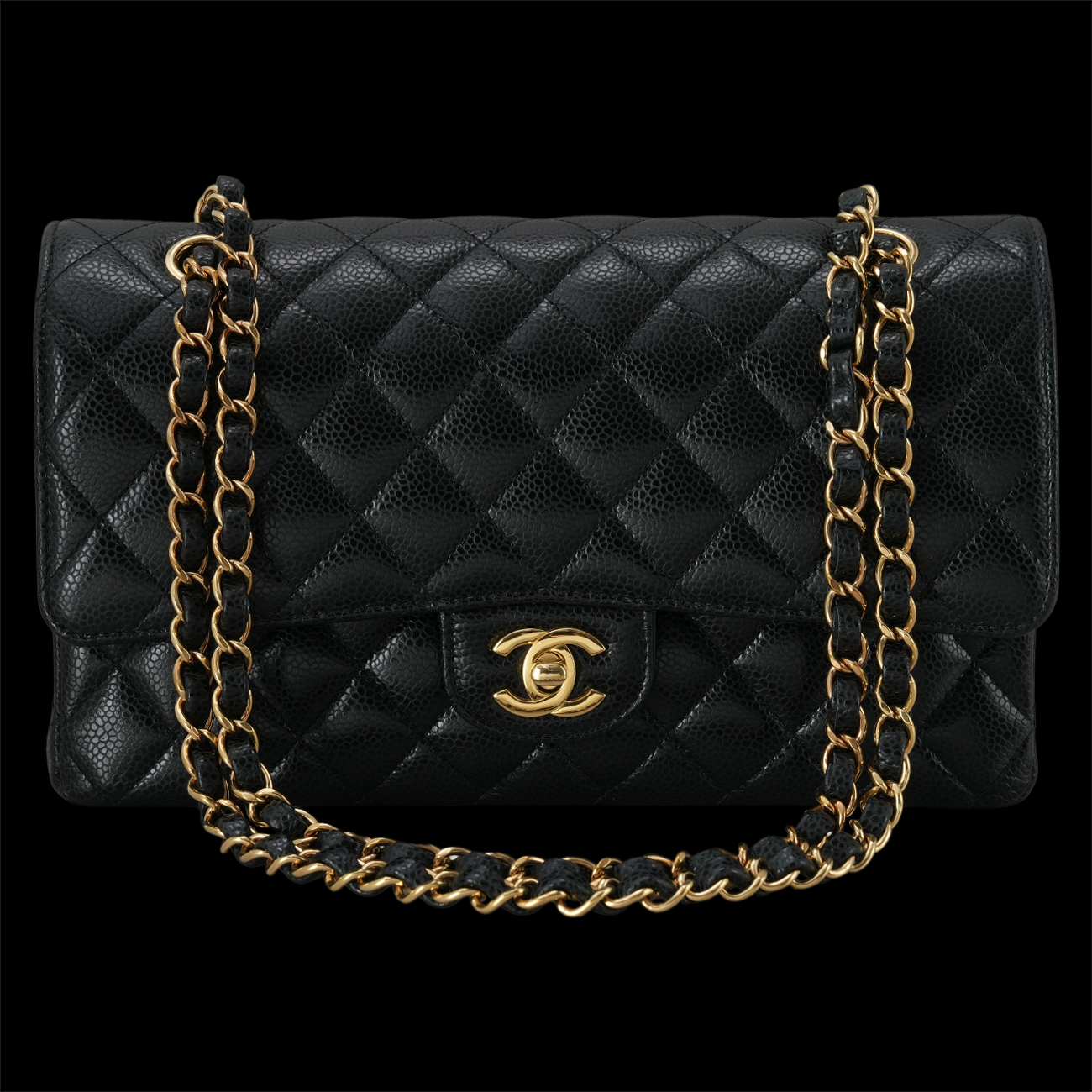 CHANEL(USED)샤넬 A01112 캐비어 클래식 미듐 플랩백