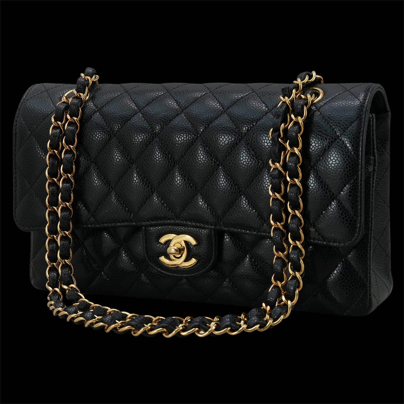 CHANEL(USED)샤넬 A01112 캐비어 클래식 미듐 플랩백