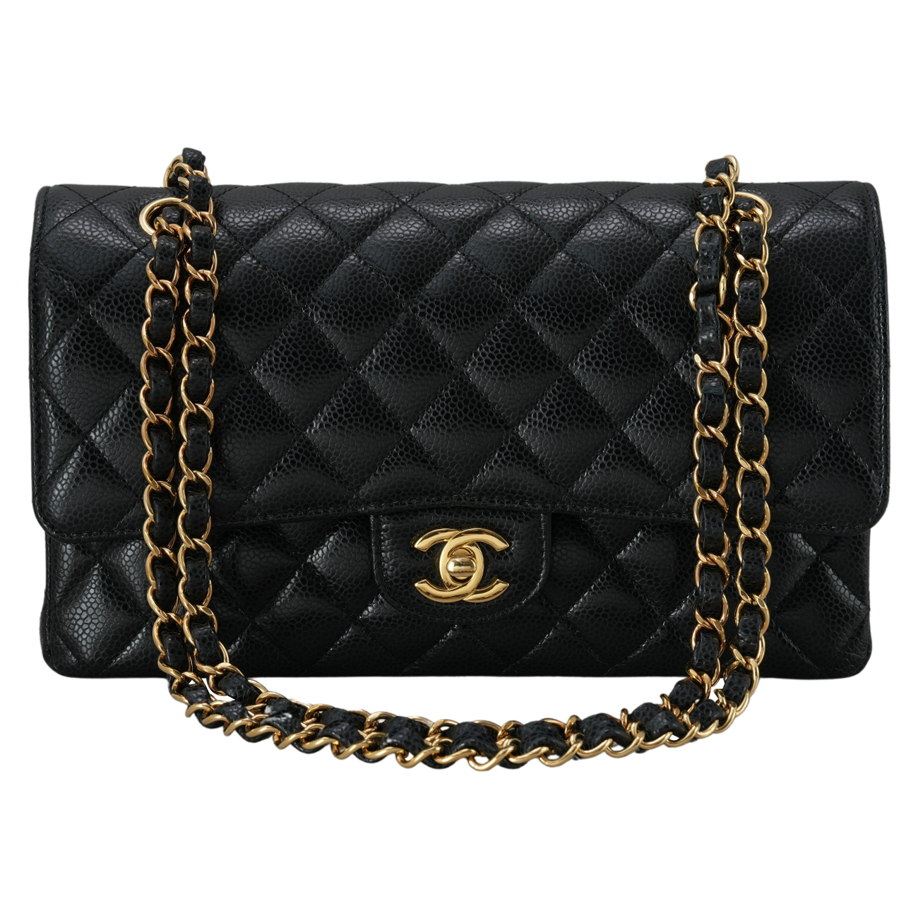 CHANEL(USED)샤넬 A01112 캐비어 클래식 미듐 플랩백