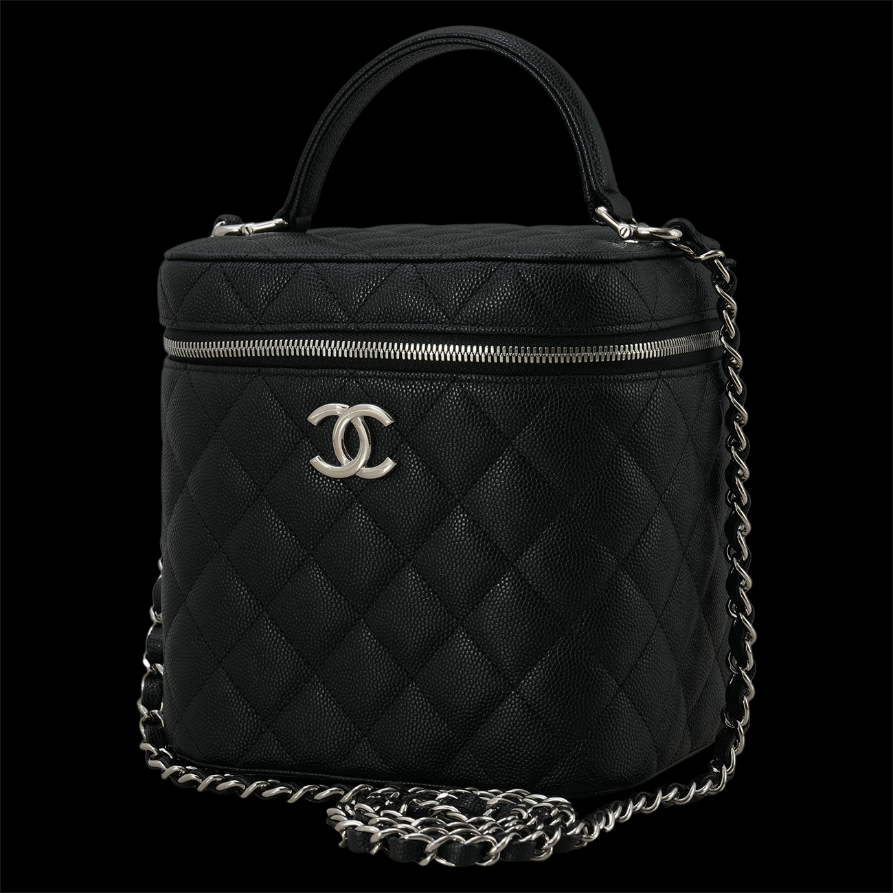 CHANEL(USED)샤넬 AS2362 캐비어 탑핸들 베니티